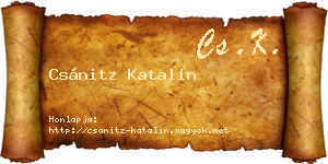 Csánitz Katalin névjegykártya